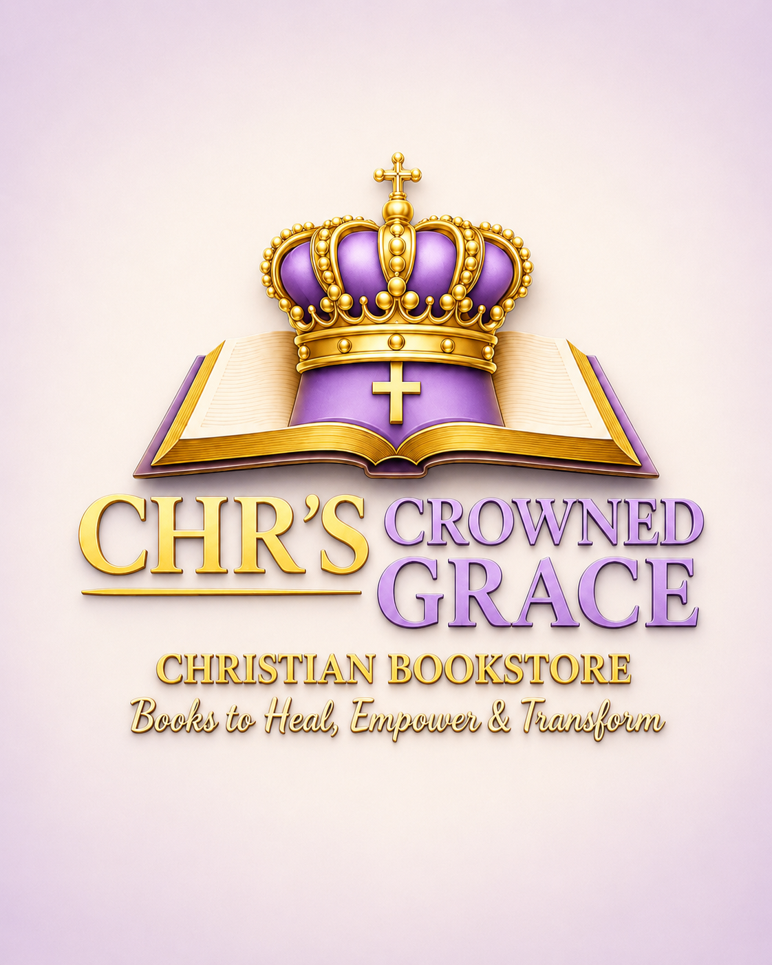 CHR's Crowned Grace Christian Bookstore logo — crown atop an open Bible